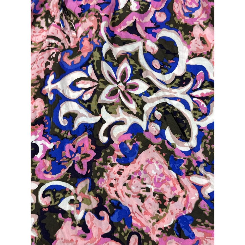 Talbots Petites Top Womens Petite Pink Floral Peasant Boho Long Sleeve Blouse - Picture 2 of 8